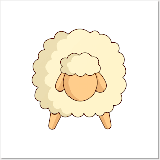 cute flat sheep character design Posters and Art